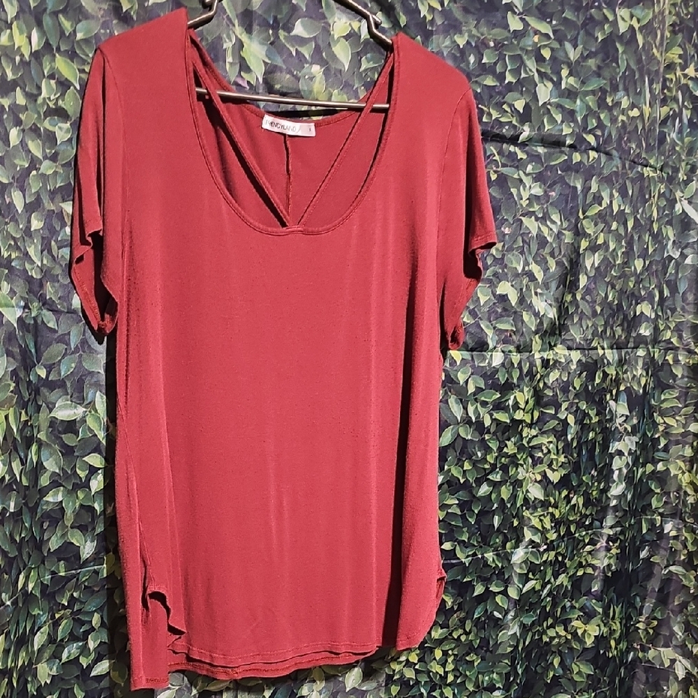 Elegant Women's Burgundy‎ Blouse